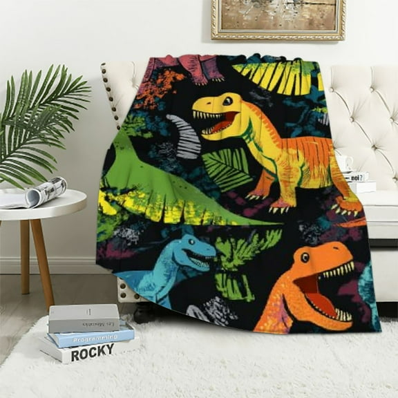 BCIIG Dinosaur Blanket Dinosaur Throw Blankets Cozy  Flannel Blanket Soft Warm Plush Lightweight Dinosaur Bedding for Boys Girls Kids Teens for Couch Sofa Bed  40x50in