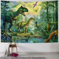 thumbnail image 1 of BCIIG  Dinosaur Tapestry Wall Hanging Wild Anicient Animals Wall Tapestry Jurassic Hand Painted Wall Decor for Kids Children Bedroom Living Room Dorm W90 x L71 Painting, 1 of 6