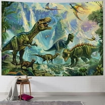 BCIIG  Dinosaur Tapestry Wild Animal Wall Hanging Tropical Plants Tapestries for Kids Bedroom Living Room Dorm Wall Decor Boys Birthday Party Backgroud, Painting