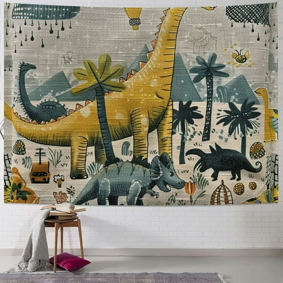 BCIIG Dinosaur Tree Maximalism Tapestry Wall Hanging Unique Style Graphic Tapestries Home Wall Decor Art for Living Room Bedroom Apartment Farmhouse Dorm 40x30inch