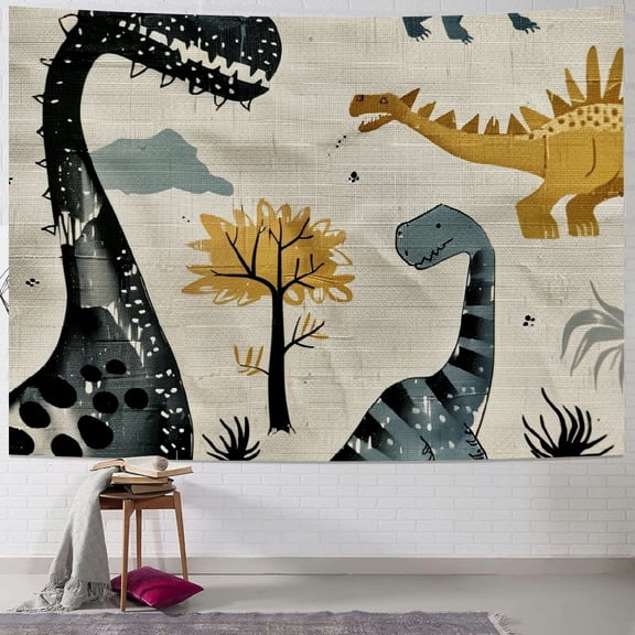 BCIIG Dinosaur Tree Person Tapestry Wall Hanging Unique Style Graphic Tapestries Home Wall Decor Art for Living Room Bedroom Apartment Farmhouse Dorm 40x30inch