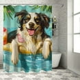 thumbnail image 1 of BCIIG Dog Bathroom Decor Set in Polyester Fabric with Hooks, Chic Modern Shower Curtain for Colorful Luxurious Graphic Print, Washable and Waterproof, Multi-Size Options 60"x72, 1 of 7