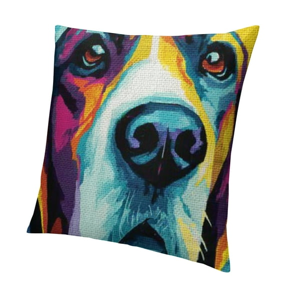 BCIIG Dog Colorful Face Pop Art Pillow Case Aesthetic Home Decor 24x24in
