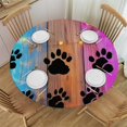 thumbnail image 1 of BCIIG Dog Paw Print Round Table Cover Stain Resistant Washable Indoor Outdoor Tablecloth Kitchen Dining Wedding Parties Table Cloth 100% Polyester Fiber 54-58, 1 of 8