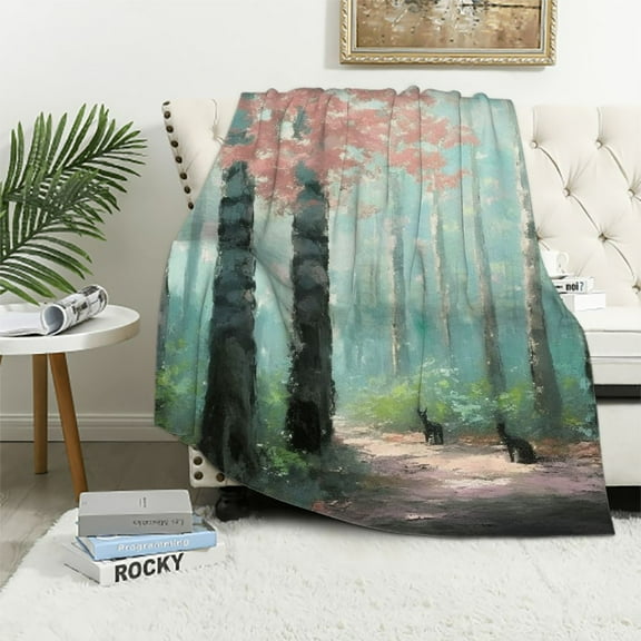 BCIIG Dog Warm Lightweight Flannel Blanket Soft Fleece Blankets All Seasons Bed Sofa Decor Cow Gifts Blanket 40x50in