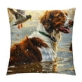 thumbnail image 1 of BCIIG Dog and Ducks Graphic Decorative Square Throw Pillow Cover for Home Couch Living Room Sofa Bed - Short Plush Material - 1PC 22x22in, 1 of 5