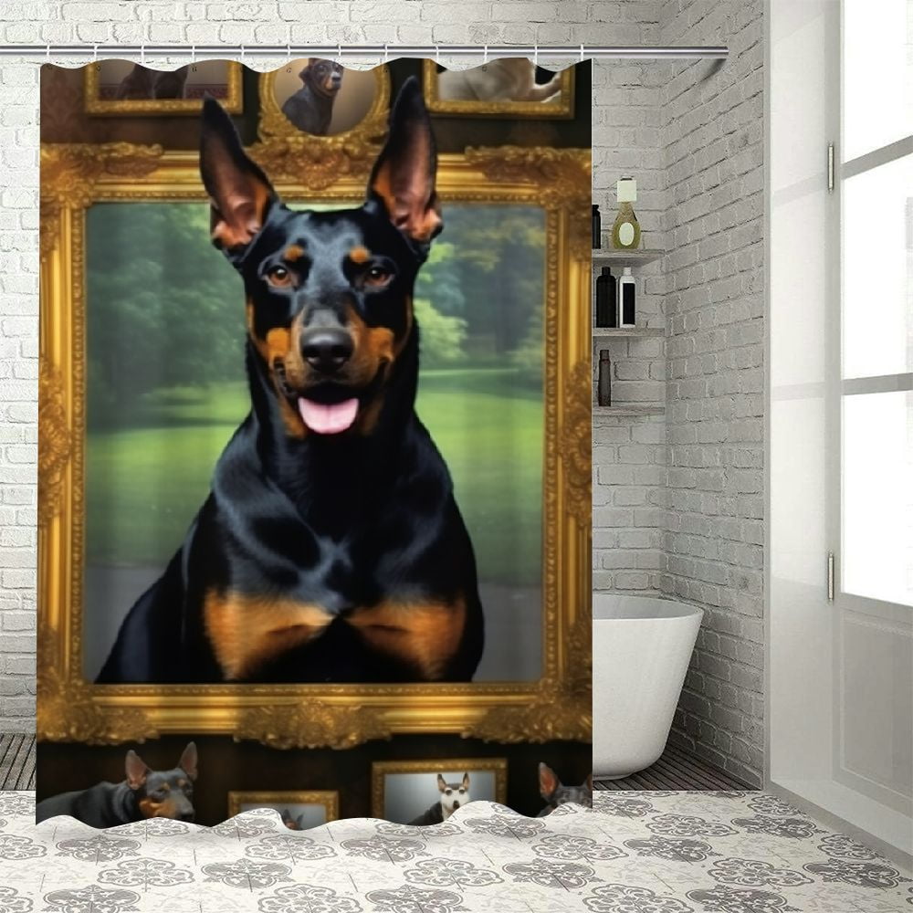 BCIIG Dogs Bathroom Decor Set Colorful Luxurious Graphic Print
