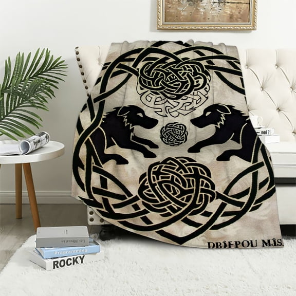 BCIIG Dogs Celtic Knot Minimalist Warm Lightweight Blanket Soft Fleece Blankets All Seasons Gifts 40x50in
