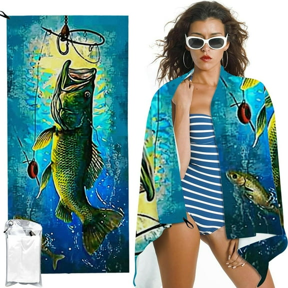BCIIG Dolphin Fish Beach Towel Mahi-Mahi Fishing ( Towel Dolphin fish) 27.5x55in