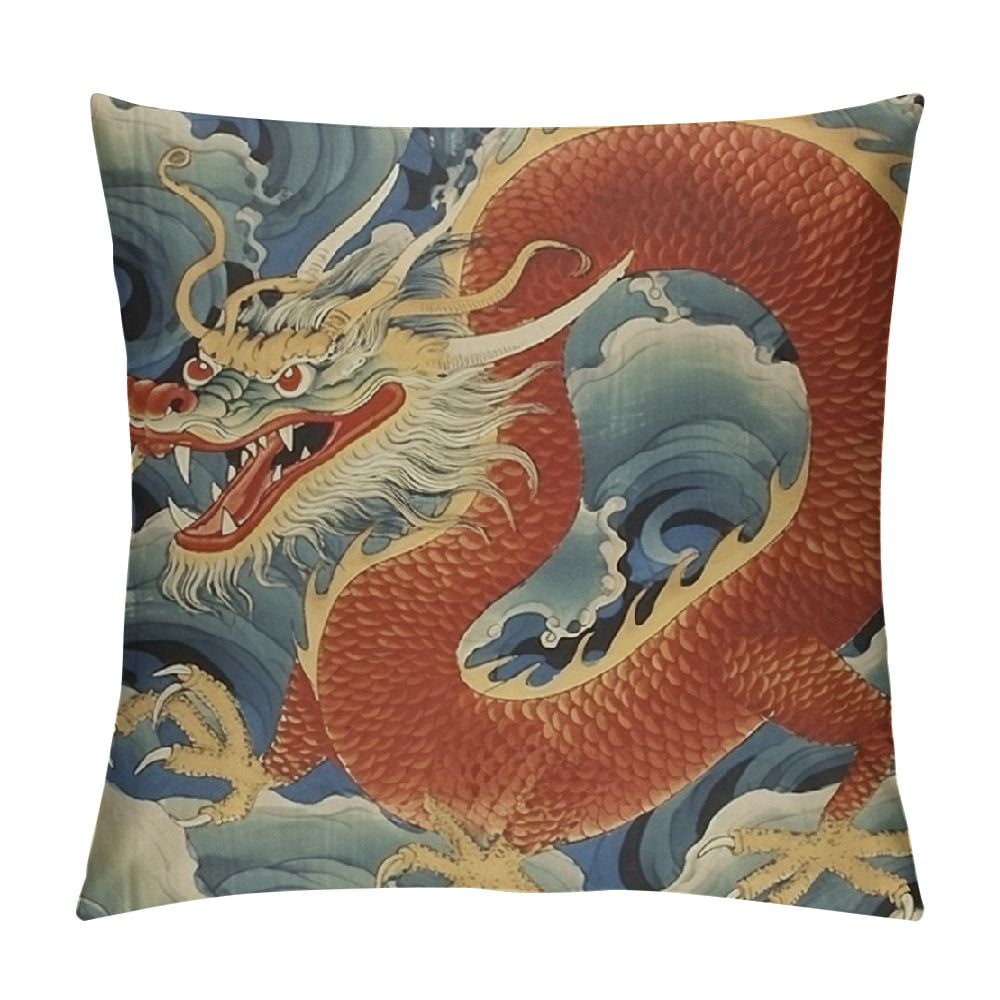 BCIIG Dragon Graphic Decorative Throw Pillow Cover for Home Couch