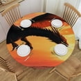 thumbnail image 1 of BCIIG Dragon Ocean Sunset Round Tablecloth Stain-Resistant Washable Indoor Outdoor Tablecloth for Restaurants Parties Weddings Picnic Dining Kitchen Farmhouse - Multiple Sizes Available 38"-42, 1 of 8