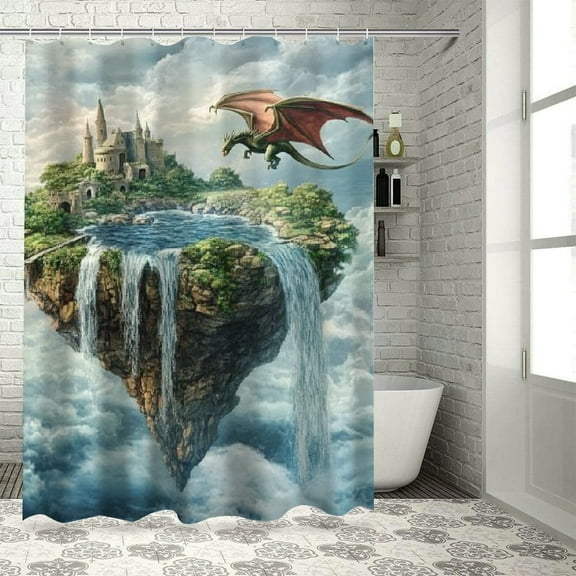 BCIIG Dragon Shower Curtain Set 100% Polyester Fiber Chic Modern Bathroom Decor with Hooks 36"x72