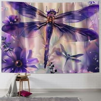 BCIIG Dragonfly Flowers Magic Tapestry Wall Hanging Unique Style Graphic Tapestries for Home Wall Decor 40x30inch