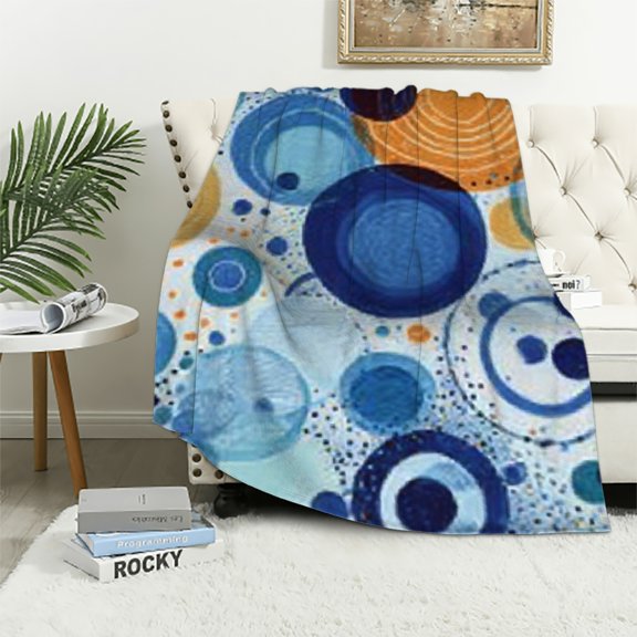 BCIIG Durable Flannel Blanket Lightweight Soft All Seasons Abstract Design 50x60in
