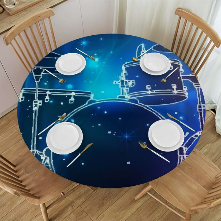 BCIIG Dynamic Lights Round Table Cover Stain Resistant Washable Indoor