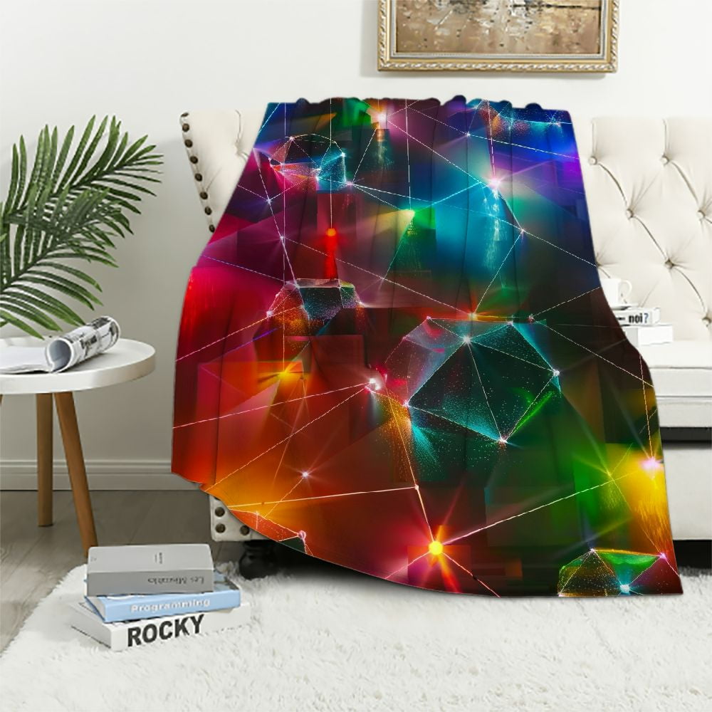 BCIIG Dynamic Lights Soft Fleece Blanket Warm Lightweight All Seasons