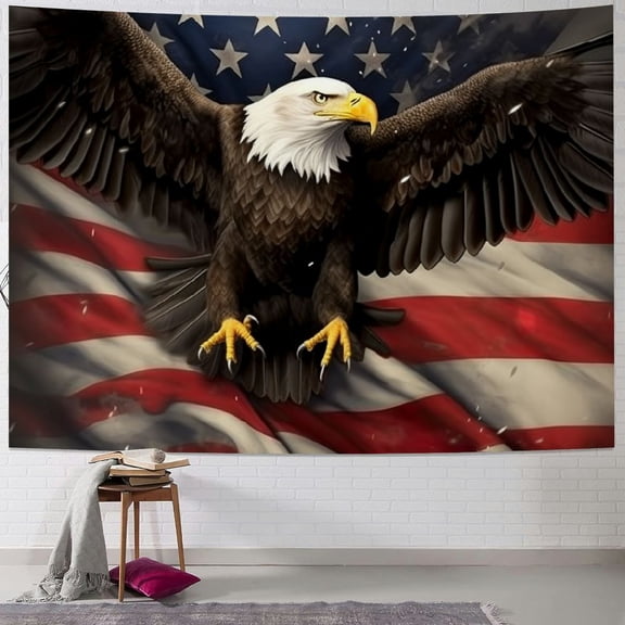 BCIIG Eagle Flag Stars Tapestry Wall Hanging Unique Style Graphic Tapestries Home Wall Decor Art for Living Room Bedroom Apartment Farmhouse Dorm 40x30inch