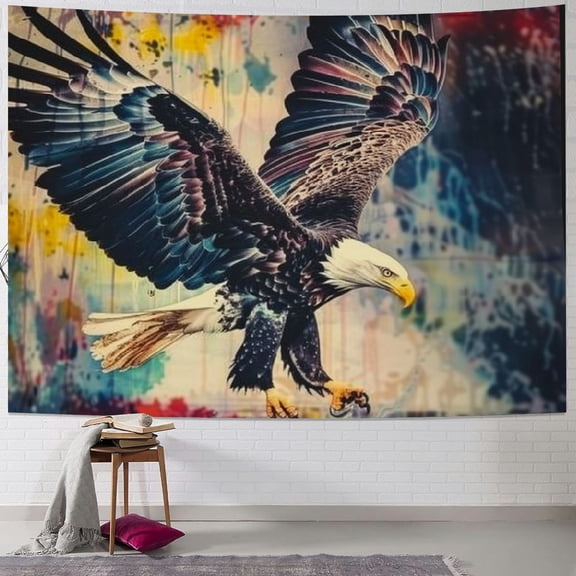 BCIIG Eagle Flying Water Tapestry Wall Hanging Unique Style for Home Decor, Graphic Art for Living Room Bedroom Apartment Farmhouse Dorm, 4 Sizes Available 40x30inch