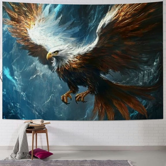 BCIIG  Eagle Tapestry, Medieval Fantasy Animals Cool Eagle Tapestry, Eagle Spreads its Wings Art Aesthetics Wall Decor Tapestry Wall Hanging for Home College Dorm Living Room, Panels  40x30inch