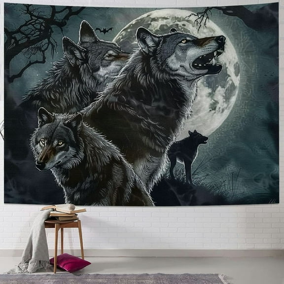 BCIIG Eclipse Wolf Fleece Blanket for Bed - Eclipse Fleece Throw Blanket for Women, Men and Kids - Super Soft Plush Wolf Blanket Throw Plush Blanket Wolf Gifts 60x50inch
