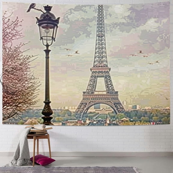 BCIIG Eiffel Tower Bird Tapestry Wall Hanging Unique Style Graphic Tapestries Home Wall Decor Art for Living Room Bedroom Apartment Farmhouse Dorm 40x30inch