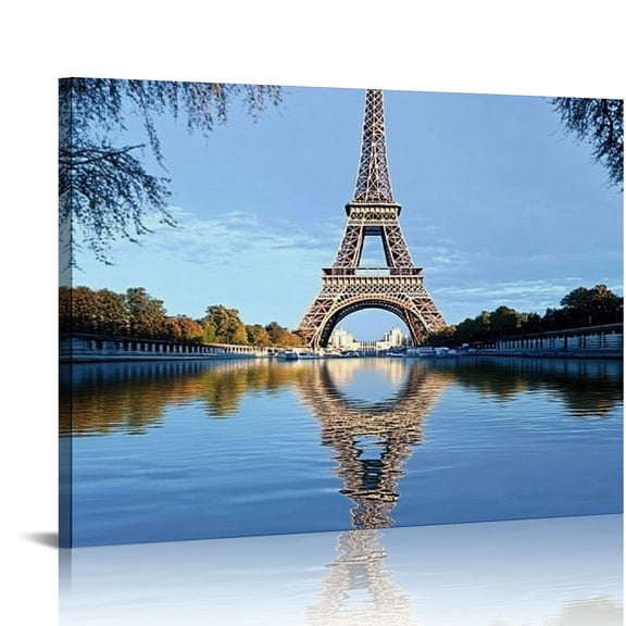 BCIIG Eiffel Tower Canvas Wall Art Print for Home Office Decor, High Definition Professional Artwork 20x16in