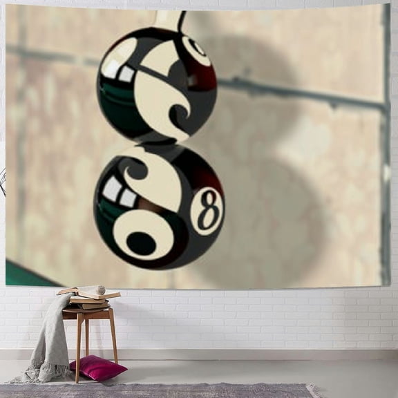 BCIIG Eight Ball Tapestry Wall Hanging Unique Style Graphic Tapestries Home Wall Decor Art for Living Room Bedroom Apartment Farmhouse Dorm 40x30inch