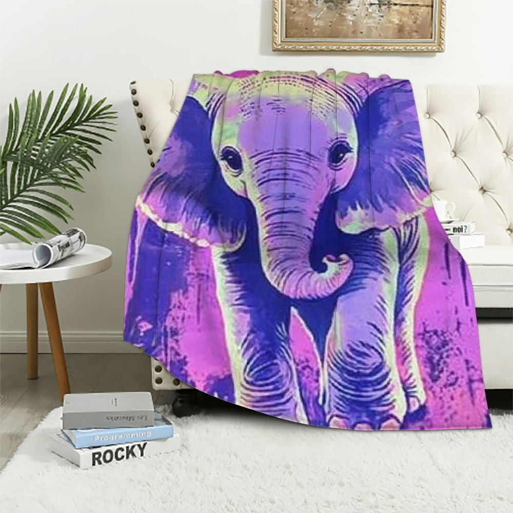 Sugar + Maple Small Stretchy Blanket - Elephant Blue