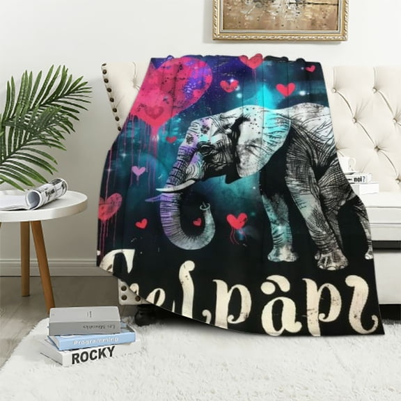 BCIIG Elephant Blanket Elephant Gifts for Women Starry Sky Elephant Plush Throw Blanket Super Soft Cozy Warm Fleece Just A Girl Who Loves Elephant Bedding Blanket for Kids Girls Bed White
