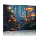 thumbnail image 1 of BCIIG Enchanted Forest Landscape Canvas Wall Art, Fantasy Mushroom  Dark  Woods Wall Decor, Mystical Woodland Print Painting, Fairy Floral Picture for Bedroom Wall  20x16in, 1 of 6