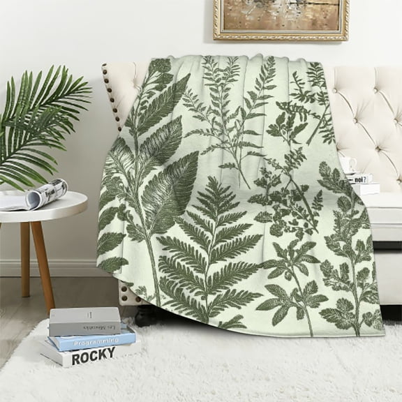 BCIIG Engraved Plants Soft Fleece Blanket Lightweight Throw Blanket Living Room Sofa Decor Cow Gifts All Seasons Plush Blankets 40x50in