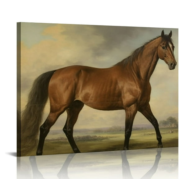 BCIIG Equestrian Wall Decor - Horse Art Print for Home Decor - Antique Horse Riding Wall Artwork Decoration Farmhouse Country Wall Art for Home Decor  Ready to Frame (Classic Stallion) 20x16in