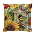 thumbnail image 1 of BCIIG Fall Farmhouse Decor Throw Pillow Covers Autumn Harvest Cute Red Cardinal Birds Vivid Sunflowers Maple Leaves Romantic Butterfly Cotton Linen Cushion Cover for Sofa Car, 1 of 5