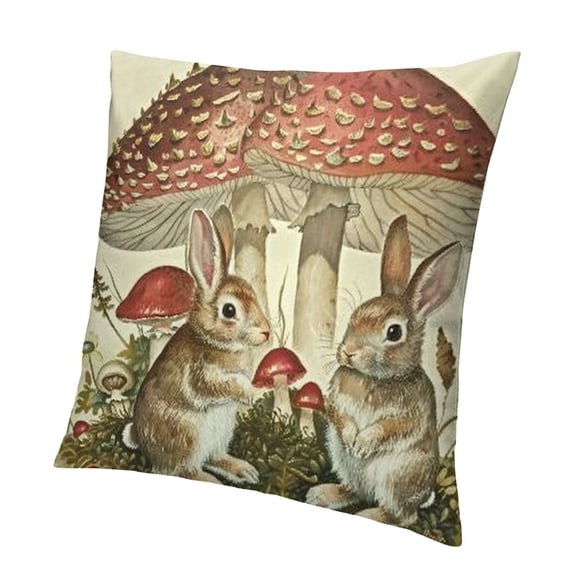 BCIIG Fall Mushroom Throw Pillow Covers Cute Rabbit Squirrel Decorative Pillows Cases for Couch Sofa Home Fall Decor 18x18in