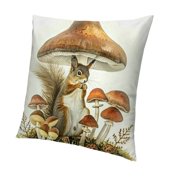 BCIIG Fall Mushroom Throw Pillow Covers Cute Rabbit Squirrel Decorative Pillows Cases for Couch Sofa Home Fall Decor 22x22in