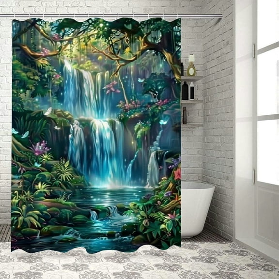 BCIIG Fantasy Art Bathroom Decor Set with Hooks, Colorful Luxurious Polyester Fabric Shower Curtain Set, Home Bathtubs Decoration Shower Curtain - 100% Polyester Fiber 69"x72