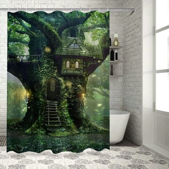 BCIIG Fantasy Art Bathroom Decor Set with Hooks, Colorful Luxurious Graphic Print Polyester Fabric Shower Curtain Set, Washable Shower Curtain 36x72