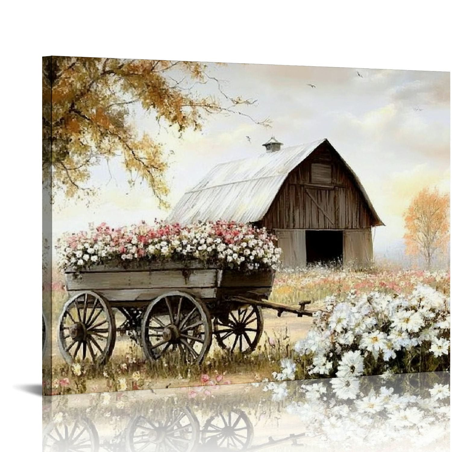BCIIG Farmhouse Decor Rustic Wall Art Barn Canvas Pictures Country Wall ...