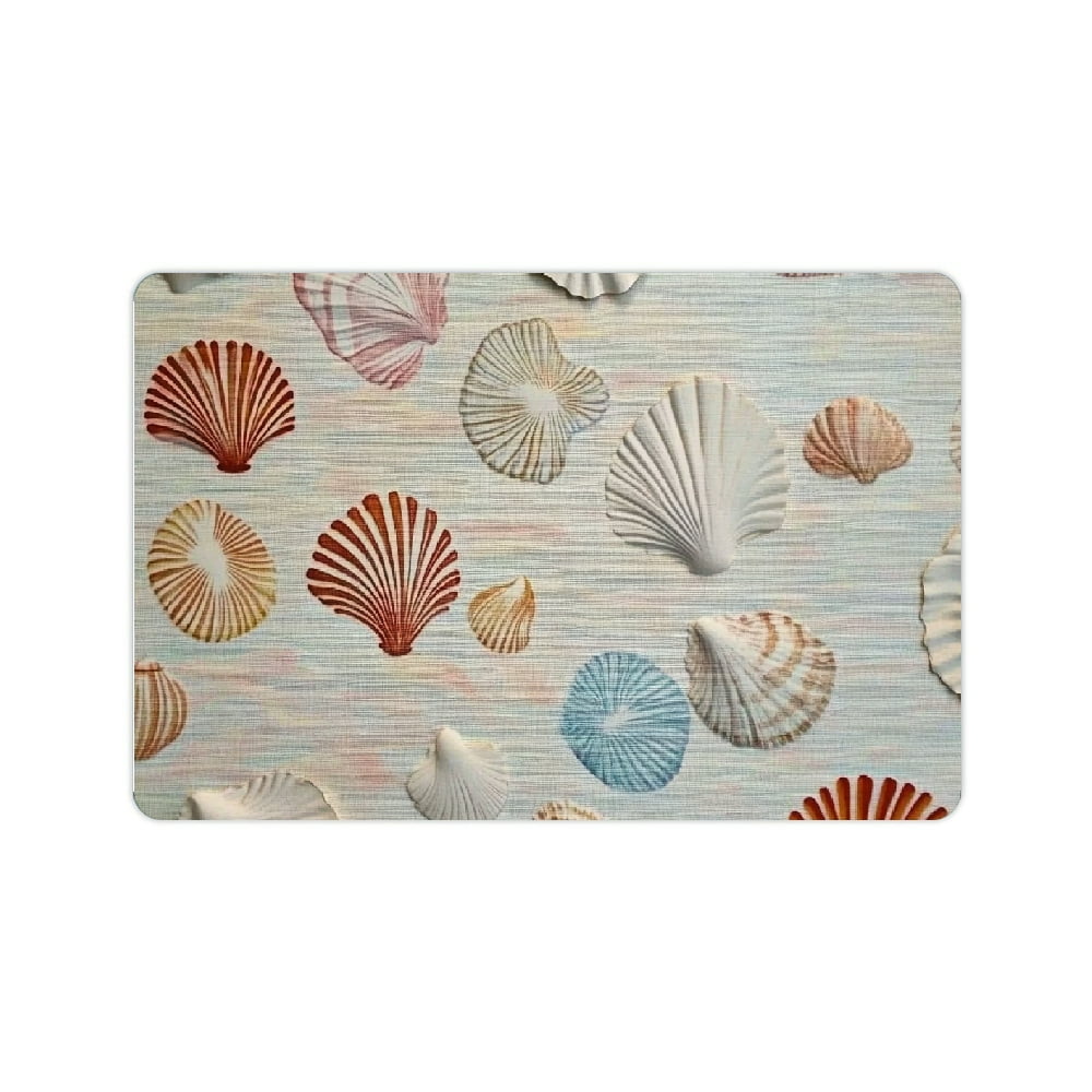 Seashell Oval Rug BCIIG Fast Absorption Seashells Paper Texture Home Bath Rug Mat Diatom ...