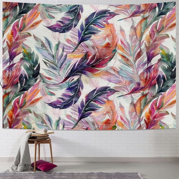 BCIIG Feathers Pattern Design Tapestry Wall Hanging Unique Style for Living Room Bedroom Dorm Home Wall Decor Art - Soft Lightweight Fabric Various Sizes 40x30inch
