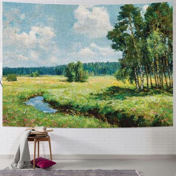 BCIIG Field Stream Trees Tapestry Wall Hanging Unique Home Decor 40x30inch