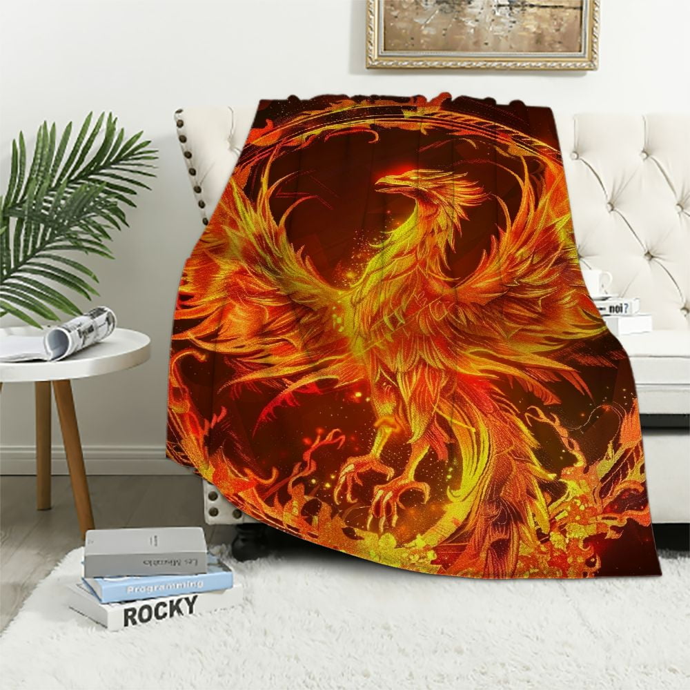 BCIIG Fire Bird Dragon Sword Warm Lightweight Blanket Soft Fleece Blankets All Seasons Gifts for