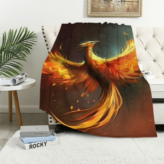 BCIIG Firebird Symbolism Warm Lightweight Blanket Soft Fleece Blanket Throw Living Room Sofa Decor Cow Gifts All Seasons - Multiple Sizes 50x60in