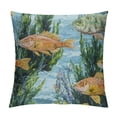 thumbnail image 1 of BCIIG Fish Seaweed Corals Graphic Decorative Cushion Throw Pillow Cover Home Couch Living Room Sofa Pillowcase Short Plush 1PC 12x12in, 1 of 5