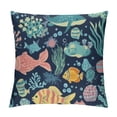 thumbnail image 1 of BCIIG Fish Seaweed Graphic Decorative Throw Pillow Cover for Home Couch Living Room Bed Sofa, 1PC Short Plush Cushion Cover 12x12in, 1 of 5
