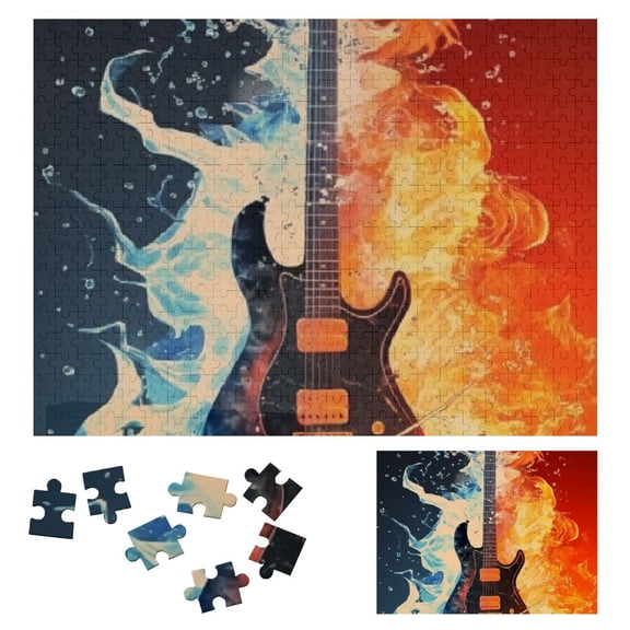 BCIIG Flames Wooden Jigsaw Puzzle Challenging Difficult Wood Puzzles for Adults Gift for Family Friends 500 PCS