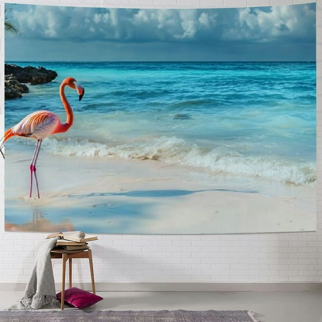 BCIIG Flamingo Beach Water Tapestry Wall Hanging Unique Style for Home ...