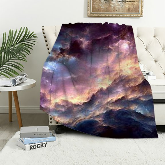 BCIIG Flannel Throw Blanket Star Cluster Space Art All Seasons 40x50in