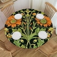 thumbnail image 1 of BCIIG Floral Pattern Orange Flowers Round Table Cover Stain Resistant Washable Indoor Outdoor Tablecloth Kitchen Dining Wedding Parties 100% Polyester Fiber 31"-35, 1 of 8
