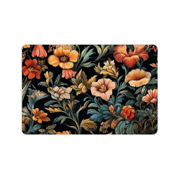 BCIIG Floral bath mat vintage colorful abstract floral watercolor plant floral floral rustic vintage bathroom doormat toilet floor mat 24x16in